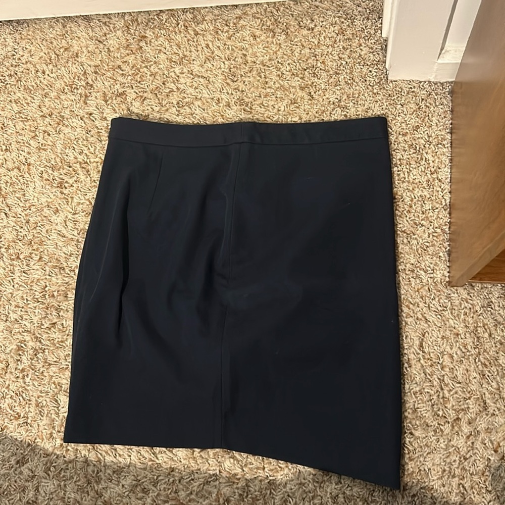 Knee length navy skirt